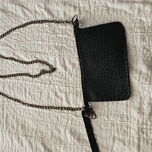 Handmade Festival Bag Convertible Crossbody Fanny Waist Pack Black Alligator